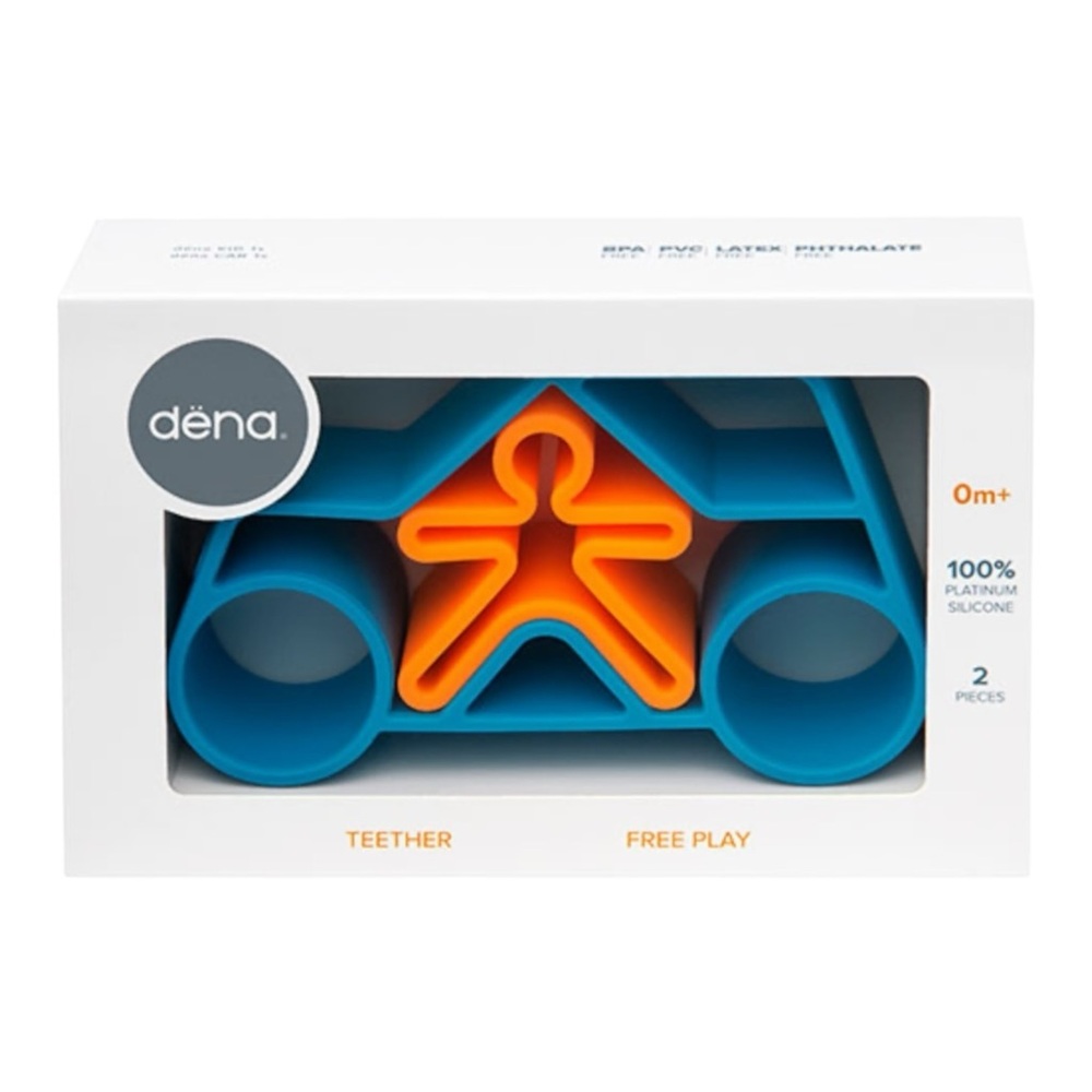 Dëna Silicone Teether and Play Set - Blue and Orange